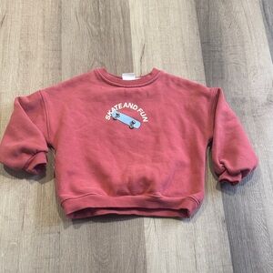 Zara Kids Skate and Fun Sweatshirt - Coral Size: 4 T
